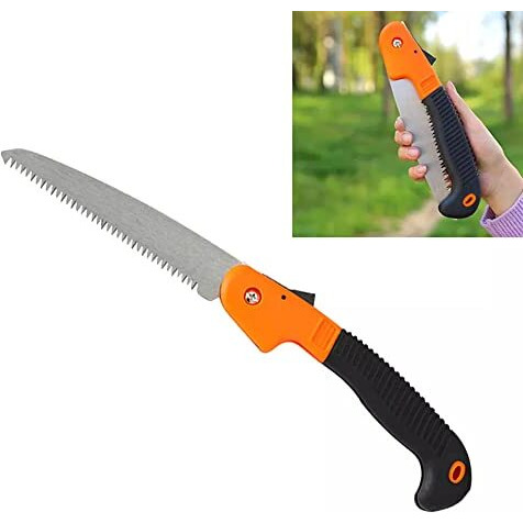 Whitecloud Transforming Homes Folding Pruner Cutter Steel Garden Hand Saw Tool For Cutting Sawing Pruning Tree Branch (A006, Multcolor) Hand Powered (Pack Of 1)