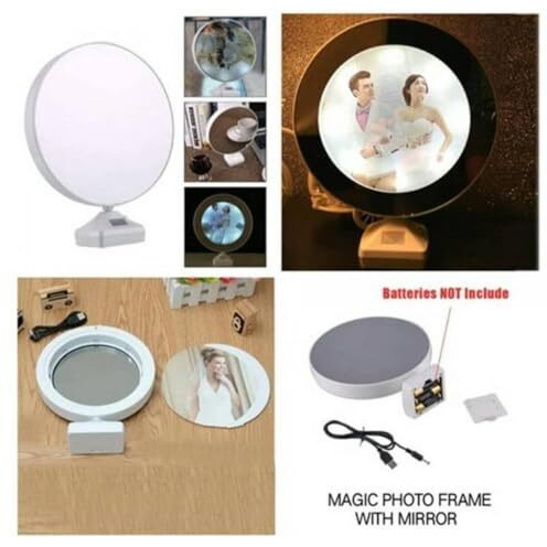 Sonkhiya Creations Customized Magic Mirror Printed Photo Frame | Best Anniversary Gift | Best Birthday Gift For Husband, Wife, Lover, Brother, Sister, Kids