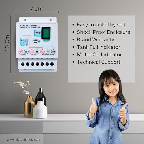 Microtail Semi Automatic, Manually Start And Auto Stop Water Level Controller With Sensors