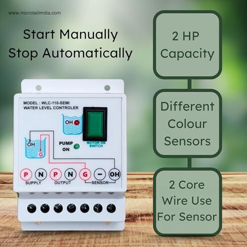 Microtail Semi Automatic, Manually Start And Auto Stop Water Level Controller With Sensors