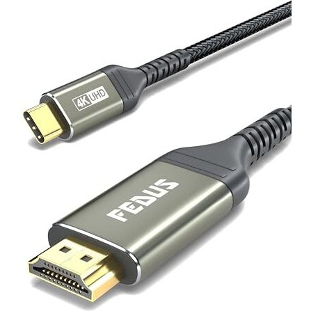 Fedus Usb C To Hdmi Cable, 1.5 M 4K@60Hz Type-C To Hdmi Adaptor For Home Office And Mac Thunderbolt 3/4 Compatible Usb C To Hdmi Converter For Laptop, Mobile, Ipad Pro, Macbook, Chromebook, Tv,Monitor