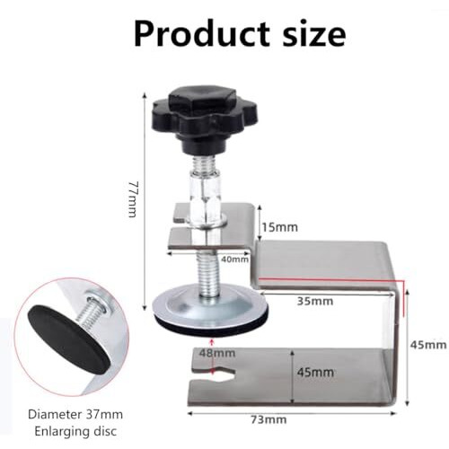 2Pcs Stainless Steel C Clamp,Drawer Door Installation Tools,C-Clamps For Woodworking, Metalworking,With Soft Silicone Protective Pad