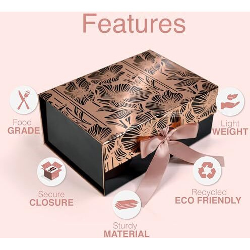 Rbs - Rigid Box Sivakasi Gift Box 23 X 16 X 10Cm Gift Boxes For Packaging (1 Pack) Decorative Valentine's Day Gift Packing Box Multipurpose Gift Hampers Hold Upto 5 Kg (Dahlias)