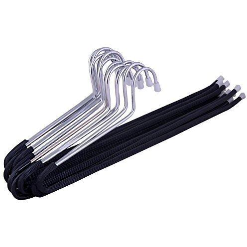 Vinayak Crafters 12 Pieces Steel Saree Hanger,Pants, Jeans Hanger, (10.3 Cm X 39.5 Cm X 0.7 Cm)