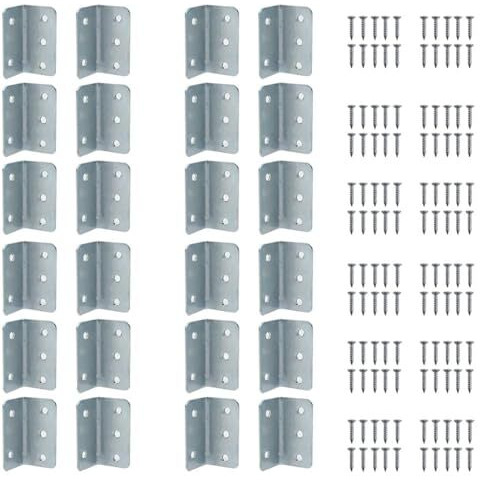 Volo L Angle Bracket For Reinforcing Chairs/Tables - Shelf Bracket 25Mmx25Mm Zinc Plated, L Shape Bracket For Solid Shelf Support, Joint Right Corner Brace (1 X 1 Inch) (25Mm (1"), 12)