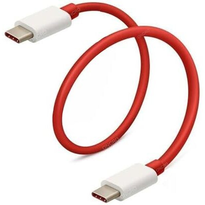 Oncro Usb Red Type C To Type C Warp Dash Data Cable 30W / 65W Short Power Bank Fast Charging Small I-Phone 15 Pro Max 15Plus Oneplus Nord Samsung Galaxy S23 S22 S21 Fe S20 M34 5G Fold Flip 3 4 5
