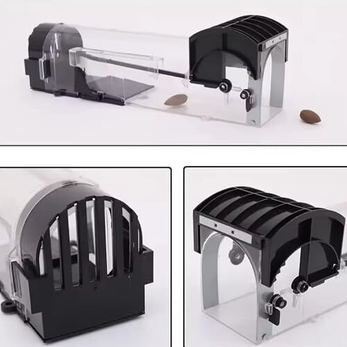 Hian Clear Plastic Rat Cage Trap | Pack Of 1, Black,(31.5 X 7.8 X 7.5 Cm) | Transparent, Durable Abs Plastic, Non-Toxic | Humane, Reusable Rodent Control | Ideal For Homes, Offices, Shops, And Godowns