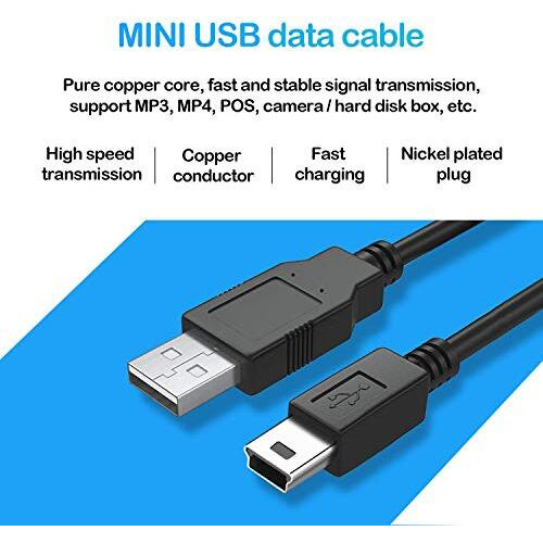 Rodmed 5 Pin Mini Usb Cable (100 Cm) Usb 2.0 Type A To Mini B Cable Compatible With Gopro Hero 3+, Ps3 Controller, Mp3 Player, Digital Camera (Black)