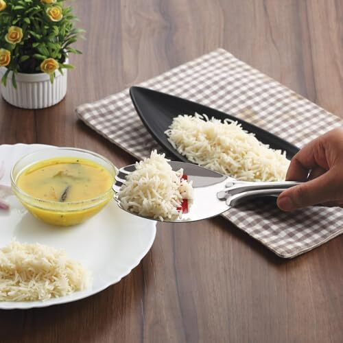 Hazel Stainless Steel Rice Panja Paddle Scooper Spatula Server Kitchen Utensils