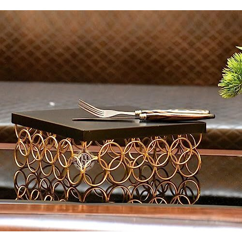 Dsh Metal Cake Stand Cake Cutting Display Stand Multipurpose For Birthday And Wedding Party Used. (Large, Black, Square)