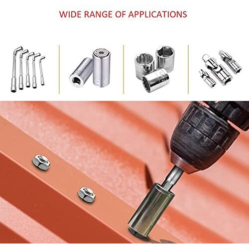 Athglobal Chrome Vanadium Steel Heavy Duty 3 Piece Set 1/4" 3/8" 1/2" Hex Shank Wrench Socket To Power Drill Adapter Bits Nut Driver Extension Bar Square Head For Automotive And Home Repair Tool Kits