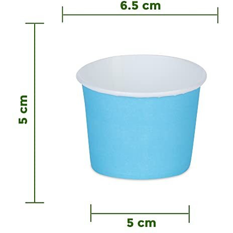 E Kysa Basics Paper Disposable Tea/Coffee Cups, Set Of 50 Pcs, 110 Ml - Multicolor