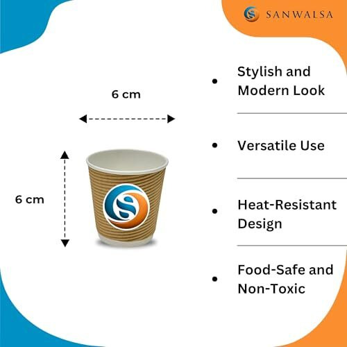 Sanwalsa (90 Ml,Brown- Pack Of 50-Piece, Paper Disposable Ripple Cup Eco-Friendly, Safe & Hygienic For Juice,Coffee,Tea,Home,Office,Party & Wedding Events