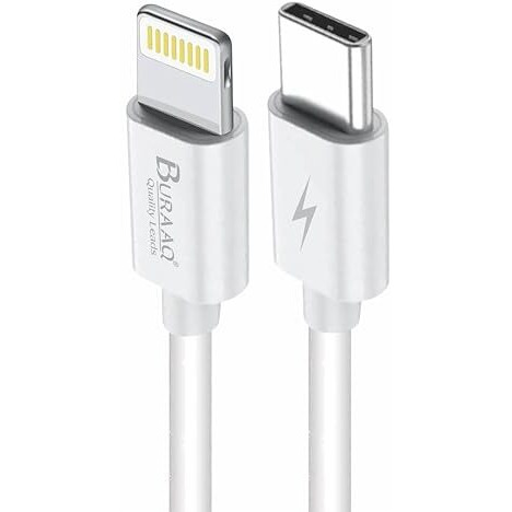 Buraaq Lightning Cable Iphone| Iphone Cable| Type C To Lightning Cable| Usb C To Lightning Cable| Iphone Charger Wire| Compatible With Iphone, Ipad Air, Pro, Mini, Max, Macbook, Airpods, Imac | 1 M|