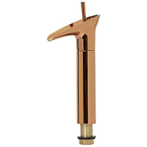 Marcoware Waterfall Antique Single Lever Basin Mixer Tap With Provision For Hot And Cold Water, Rose Gold, Polished Finish