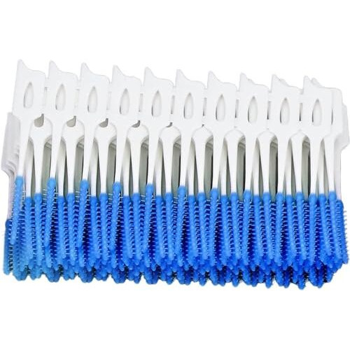 Street27 160 Pcs Interdental Manual Adults Brush Ultra Tight Bristles Tooth Flossing Head Oral Dental Hygiene Brush Tooth Pick Flosser Toothpick Sticks (Blue,160Pcs)