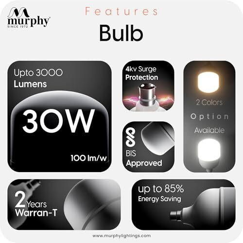 Murphy 30W B22D Led Bulb (Warm White)
