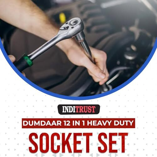 Dumdaar 12 In 1 Heavy Duty Socket Set 1/2 Chrome Vanadium Steel Hex 12Pc Socket Set Goti Set And Ratchet Spanner Tool Kit