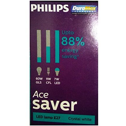 Philips Ace Saver 7W Led Bulb | Bulb Base  E27, Colour  Cool Day Light, Pack Of 6