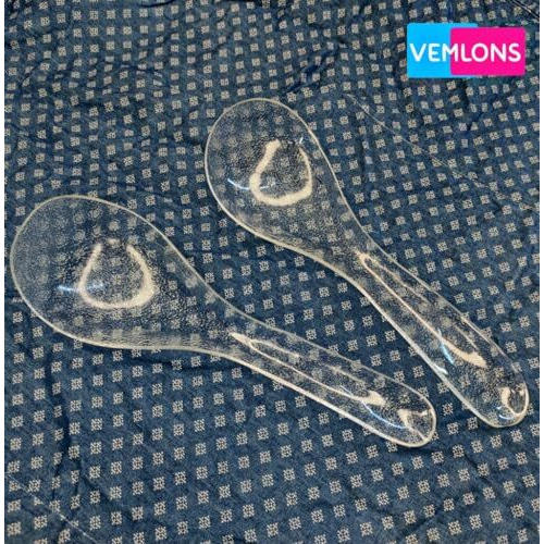 Vemlons Transperent Serving Spoon Long Handled Serving Spoon Acrylic Tableware (Set Of 4)