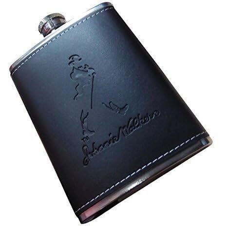Wagela Stainless Steel And Stitched Leather Hip Flask 8 Oz (230 Ml) Alcoholic Beverage Holder(Model Assorted Whichever Available)