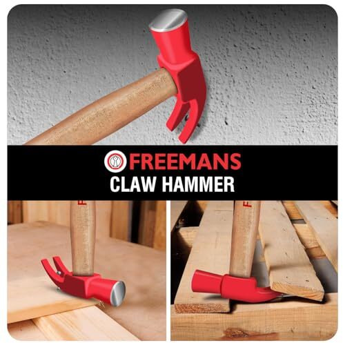 Freemans 1 Lb Ch450 Claw Hammer With Seasoned Wood Handle || Induction Hardened || Drop Forged Use For Prying || Splitting Wood || Tearing Drywall And Industrial & Home Professional - 450G