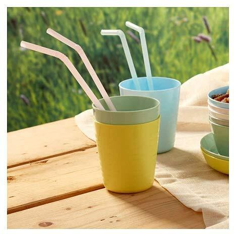 Ikea Plastic Polypropylene Mug - 12 Pieces, Multicolour, 8 Oz