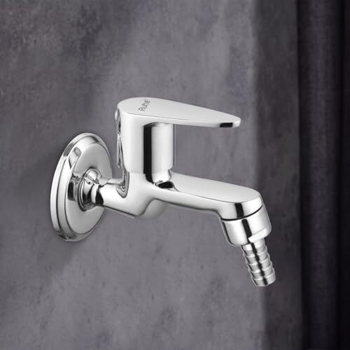 Ruhe Liva Brass Faucet/Tap | Nozzle Bib Cock Faucet/Tap | With Chrome Finish | For Washing Machine And Garden Pipes
