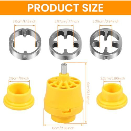 Serplex Pipe Threading Dies For Electric Drill, Plastic Pipe Tap Die Set With 3 Dies, 3-Sizes 1/2'', 3/4'', 1'' Snap-On Pipe Threader Tool Attachments No Burr Threader Dies For Pvc Pipe, Plastic Pipe