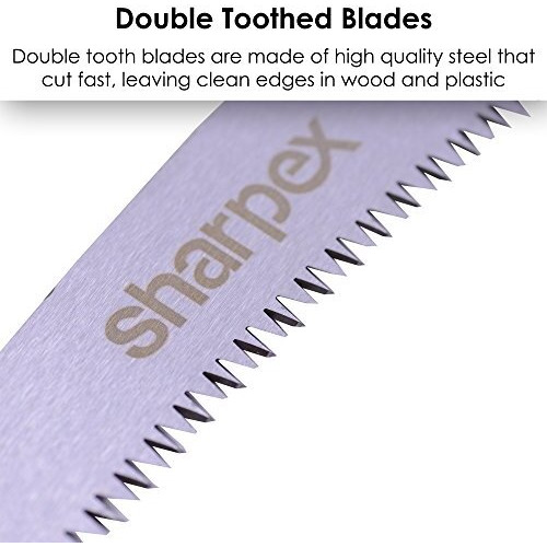 Sharpex Heavy Duty Pruning Hand Saw | Curved Blade Hand Saw | Comfort Handle | Designed For Single-Hand Use | Perfect For Trimming Trees, Plants, Shrubs, Wood, And More (Green)
