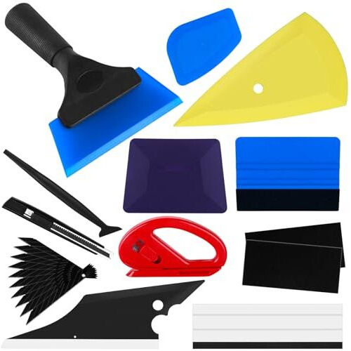 Sthira 12 Pcs Premium Car Window Film Tint Tool Kit, High-Quality Vechile Application, Squeegee For Vinyl Wrap, Scraper Tool, Essential Tinting Wrapping Tools For Diy And Professional Use