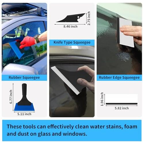 Sthira 12 Pcs Premium Car Window Film Tint Tool Kit, High-Quality Vechile Application, Squeegee For Vinyl Wrap, Scraper Tool, Essential Tinting Wrapping Tools For Diy And Professional Use