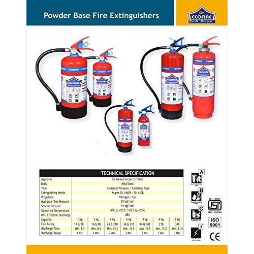 Eco Fire Iron Abc Powder Type Fire Extinguisher 2 Kg (Red) - Pack Of 2