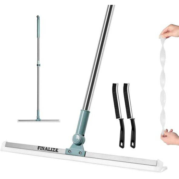 Finalize 2 In 1 Floor Cleaner Brush Multifunction Magic Broom,Silicone Floor Squeegee Broom With Long Handle,Scraping Besom For Floor Bathroom Kitchen Shower Tile Pet Hair (1)