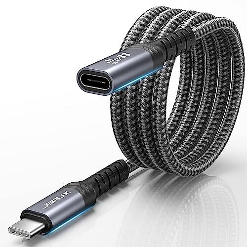 Jsaux Type C Extension Cable, 3.3Ft Usb C Male To Female Cable, Pd 100W Type C Cable Fast Charging, 10Gbps Sync Transfer, 4K@60Hz Hd Video Output Compatible With Ipad Pro, Macbook Pro, Dell (Black)
