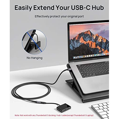 Jsaux Type C Extension Cable, 3.3Ft Usb C Male To Female Cable, Pd 100W Type C Cable Fast Charging, 10Gbps Sync Transfer, 4K@60Hz Hd Video Output Compatible With Ipad Pro, Macbook Pro, Dell (Black)