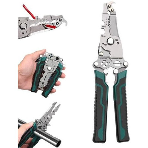 Serplex Folding Wire Cutter 18 In 1 Multifunctional Wire Cutter Stripper Tool Folding Handle Design Carbon Steel Wire Cutter Wire Stripper Crimper Portable Crimping Tool For Electrician