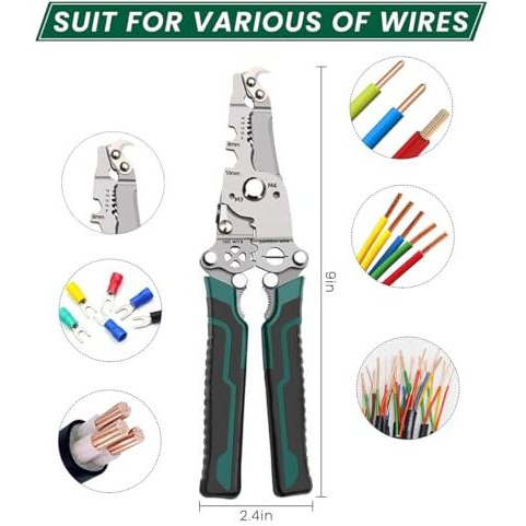 Serplex Folding Wire Cutter 18 In 1 Multifunctional Wire Cutter Stripper Tool Folding Handle Design Carbon Steel Wire Cutter Wire Stripper Crimper Portable Crimping Tool For Electrician