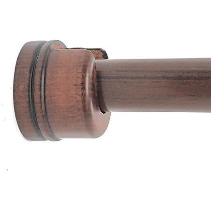 Fapbadri Wall To Wall Bracket (Conceal Support) For 1 Inch Curtain Pipe/Rod, Wallplugs & Screws Also Available, Material - Full Wood, Colour - Walnut Wood Finish, 2 Pieces