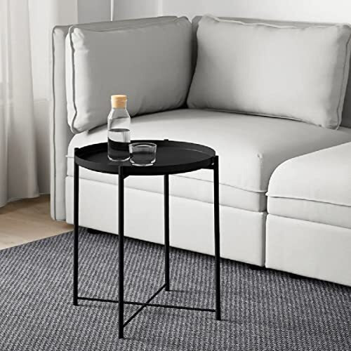 Ikea Gladom Alloy Steel Tray Table (Black , 45X53 Cm/17 1/2X20 5/8")