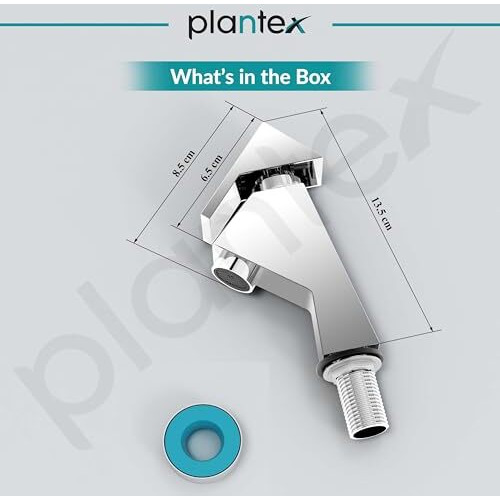 Plantex Pure Brass Pri-303 Pillar Cock Tap For Wash Basin With Teflon Tape/Tabletop Basin Tap With 7 Year Warranty By Plantex (Mirror Chrome Finish)