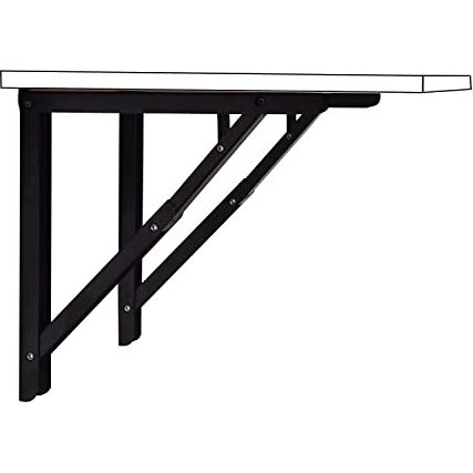 Qara Folding Table Brackets, Max Load 325 Lbs. (150 Kg) Folding Table Bracket Hinge Wall Mounted, Steel Collapsible Shelf , (12 Inch Bracket) (Black)