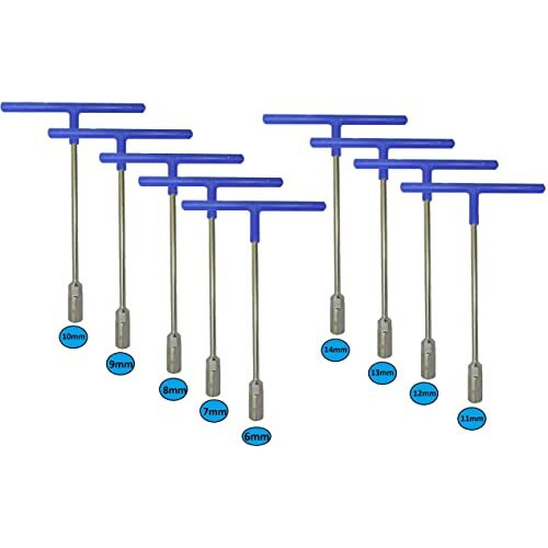 Inditrust 9Pcs Hex T-Socket Spanner Set Size (6,7,8,9,10,11,12,13 & 14) Mm For Automobiles/Bike/Car Repair Tools Socket Set