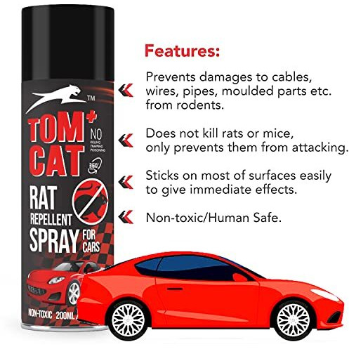 Shadow Securitronics Tom Cat No Entry Rat Rodent Repellent Spray For Cars | Eco Friendly Insect Repellent Spray For Mice & Rats | Multipurpose Repellent Spray | 3 Month Protection From Rat.