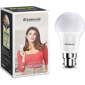 Goldmedal Wow 15W B22 Base Led Bulb - Cool Daylight (6500K) | Energy Efficient | 230 Degree Light Coverage | Surge Protection Up To 4Kv | Rated Life 15000 Hrs | For Home & Office |Pack Of 4