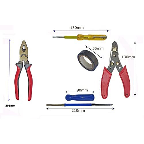 Inditrust Hand Tool Kit With Plier, Hammer, Screwdriver, Wire Cutter, Electric Tape, Electric Tester (6 Tools)