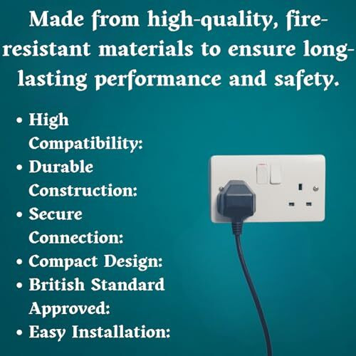 Vivatra Uk Type 3 Flat Pin 13A 250V Mains Top Appliance Wiring Male Plug With Fuse Used In Uk, Malaysia, Singapore, Hong Kong (Pack Of 2)