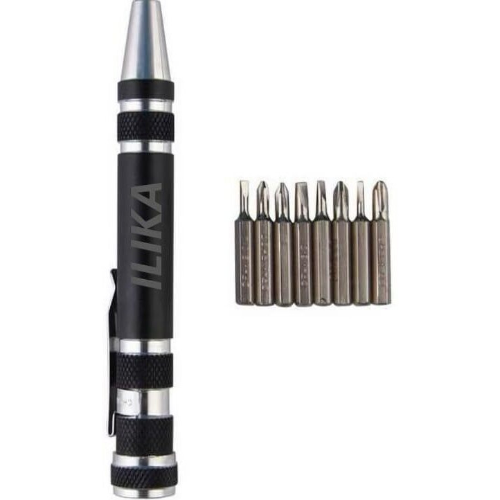 Ilika Mini Screwdrivers Set, 8-In-1, Black