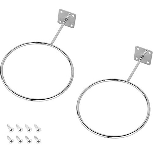 Q1 Beads 2 Pcs Stainless Steel Wall Mount Sports Ball Stand Holder For Home & Display (Chrome),Steel,Hanging Shelves