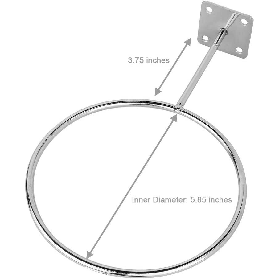 Q1 Beads 2 Pcs Stainless Steel Wall Mount Sports Ball Stand Holder For Home & Display (Chrome),Steel,Hanging Shelves